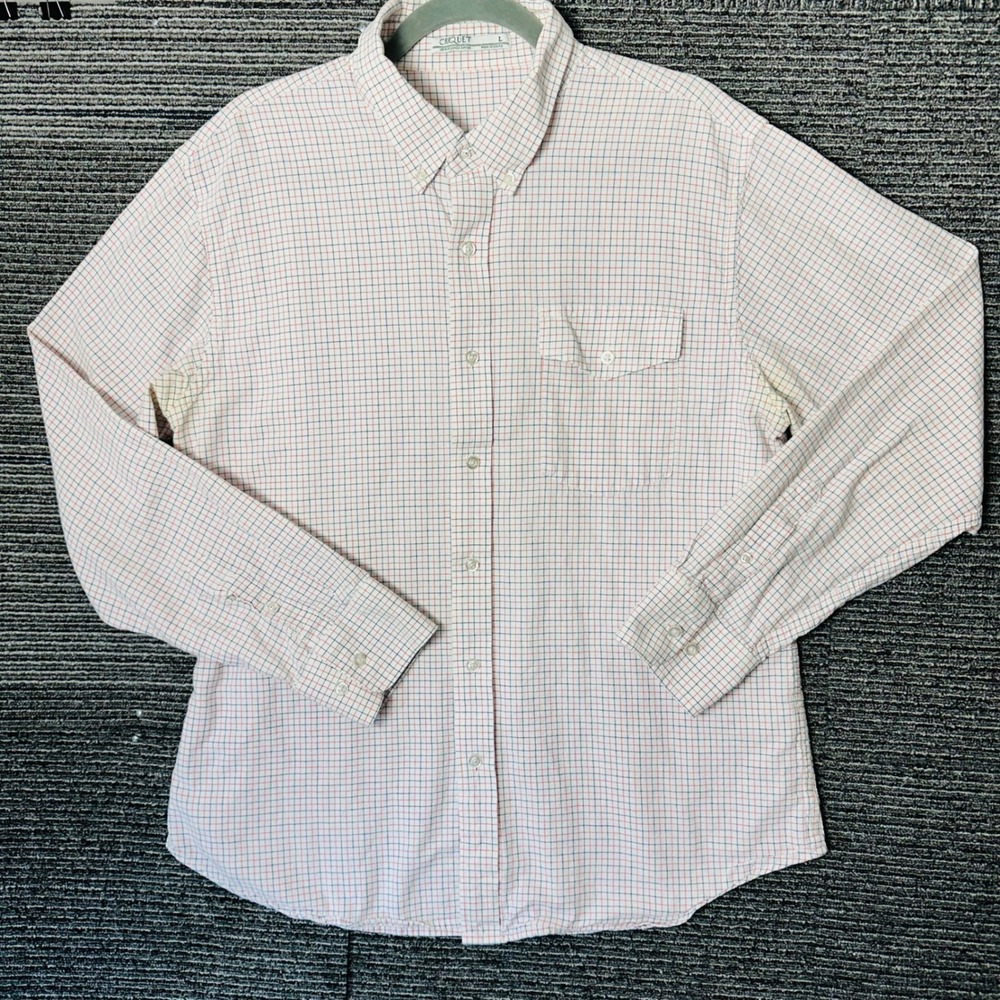 Críquet Men's L Large Checkered Button Down Shirt Long Sleeve READ - Picture 2 of 6